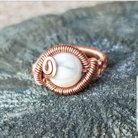 The Krystal Perspective Jewelry - FREE Howlite Copper Pinky Ring ⭐ Size 3
